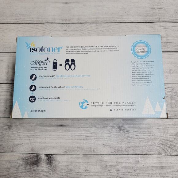 Isotoner Memory Foam Hoodback Comfort Slippers Black Size SM (6.5-7) - Picture 3 of 5